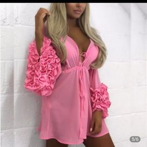 Pink open front mini Beach rob